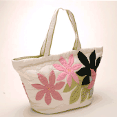 Large Tiare Hawaiian Style Quilted Hand Bag. Great Gift!