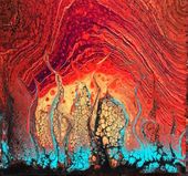 Lava Full Moon - Hawaii Volcano Eruption Lava Art - 12" x 12" Original Acrylic Painting on Canvas - SOLD