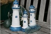 LIGHTHOUSE Set of 3. Coastal / Nautical Beach Decor Tropical Kitchen Decoration