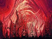 Madame Pele's Cathedral  - Hawaii Volcano Eruption  Original Lava Art 8" x 10"  Acrylic Painting on Canvas