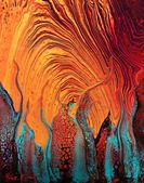 Madame Pele's Cathedral II - Metal Art Print -  8" x 10"  - Volcano Lava  Art 