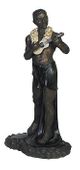 MAN with UKULELE Classic Hawaiian Islander Statue. Traditional Hawaiian Art. Hawaiiana Ukelele Player Sculpture. Oceanic Art