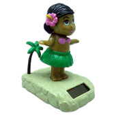 NEW!!  SOLAR Hawaiian Hula Dashboard Doll Bobble Nodder. 