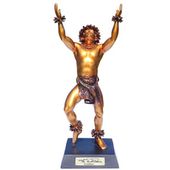 NEW!  2012 Edition Hawaiian KAMALANI  Male Dancer Hula Statue. Kim Taylor Reese Hawaiian Art. Bronze Color Hawaiiana Dancing Sculpture. Oceanic Art
