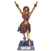 NEW! 2012 Edition KIM TAYLOR REESE  - KU'ULEI Hawaiian Hula Girl Statue. Bronze Color Dancing Girl Sculpture