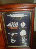 NEW!   Classic Nautical  Cabinet with Display Case with Rope work and Nautical knots.  Beautiful!!  Only one left!
