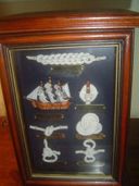 NEW!   Classic Nautical  Cabinet with Display Case with Rope work and Nautical knots.  Beautiful!!  Only one left!