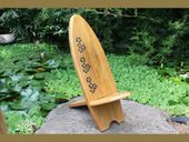 NEW!  Hawaiian Surfboard Seat  with Tropical Hibiscus Flowers.  Indoor / Outdoor