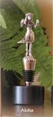 NEW! !! Kim Taylor Reese ALOHA GIRL Dancing Hula Girl Wine Stoppper. Hawaiian Wine and Bar Accessories. 
