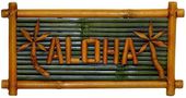 NEW! NEW! NEW!   Bamboo ALOHA Wooden Tiki Bar Sign. 