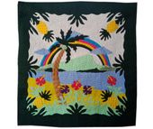 RAINBOW PARADISE Hawaiian Style Quilted Wall Hanging