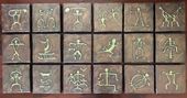 Hawaiian Petroglyph Relief Paintings  - Set of 18  Original Acrylic Art by Ilze Sims