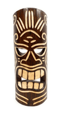 12"  WINNER TATTOO FACE TIKI  Mask  - Hand Carved Wood - Antique Finish