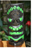 12"  JUNGLE GREEN  OCEAN   TIKI  Mask  - Hand Carved Wood - Antique Finish