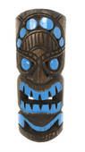  12"  DEEP BLUE OCEAN   TIKI  Mask  - Hand Carved Wood - Antique Finish