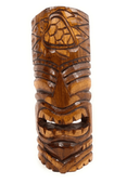 12" Honu Turtle Love  Tiki Mask  - Hand Carved Wood - Antique Finish
