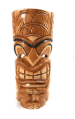 12"  LUCKY Tiki Mask  - Hand Carved Wood - Antique Finish
