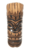 12"  HAPPY Tiki Mask  - Hand Carved Wood - Antique Finish