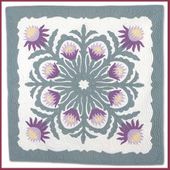 NITE BLOOMING CERES Classic Quilted Wall Hanging. Hand Made Traditional Hawaiian Quilt. Tropical Island Wall Decor