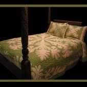 Reverse Ulu Design  - Hawaiian Quilted Bedspread