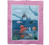 OCEAN FRIENDS Hawaiian Baby Quilt, Tropical Nursery Decor. Gifts with Aloha...