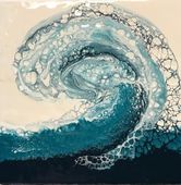 "Ocean Spray"  Hawaii Wave Surf Art  - 12" x 12" Acrylic Painting on Canvas. SOLD