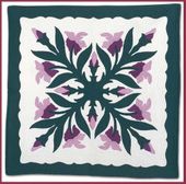 ORCHID Classic Quilted Wall Hanging. Hand Made Traditional Hawaiian Quilt. Tropical Island Wall Decor