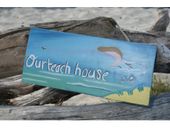 OUR BEACH HOUSE Hawaiian Welcome Sign - Nautical / Coastal Decor - Tiki Decorations - Gifts with Aloha...