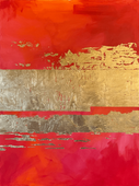 Pacific Sunset 30" x 40"   Original Gold Leaf and Acrylic Painting on Canvas