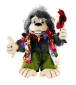 Party Boy "Kolohe" Plush Toy.  Maui Monkey Soft Stuffed Animal. Hawaiian Gifts for Kids