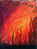  Pele's Jungle Hawaiian Volcano Eruption Lava Art Acrylic Painting Made in Hawaii