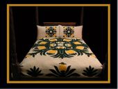 PINEAPPLE Design Hawaiian Quilt Hand Stitched Bedspread Tropical Decor