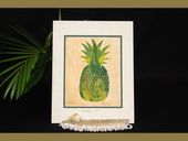Pineapple Tapa Cloth Painting. Polynesain War Weapon. Hawaiian Wall Decor. Polynesian Culture. Oceanic Art