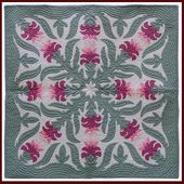 Pink GUZMANIA Classic Quilted Wall Hanging. Hand Made Traditional Hawaiian Quilt. Tropical Island Wall Decor