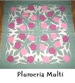 Pink Plumerias Classic Quilted Wall Hanging. Hand Made Traditional Hawaiian Quilt. Tropical Island Wall Decor