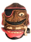 PIRATE 3D HEAD MASK with Mustache. Tropical Tiki Decoration. Tiki Bar Decor.