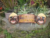 PIRATE'S QUATERS Pirate Theme Hawaiian Tiki Bar Sign. Island Style Tropical Wall Decor. 