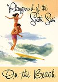PLAYGROUND OF THE SOUTH SEAS. Vintage 1950's Matson Line Brochure Illustration. Retro Tourist Travel Advertising Poster 