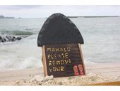 PLEASE REMOVE YOUR SLIPPERS Tiki Hut Sign. Hawaiian Tropical Wall Decor 