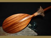 36" Hawaiian Solid Curly KOA WOOD Outrigger Canoe Paddle with Staright Shaft.