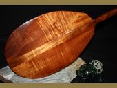 50" Ultimate AAA PREMIUM Solid Curly  KOA WOOD Outrigger Canoe Paddle. Made in Hawaii.