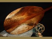 PREMIUM CURLY KOA Solid Wood Nautical Paddle w/ T-handle. Made in Hawaii.
