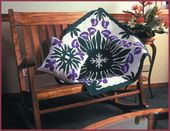 PURPLE LAVENDER Classic Quilted Wall Hanging. Hand Made Traditional Hawaiian Quilt. Tropical Island Wall Decor
