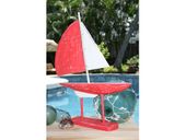 Racing Sailboat Model Trophy Choose from:  RED YELLOW BLUE Coastal Colors Nautical Decor Gifts with Aloha...