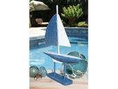 Racing Sailboat Model Trophy RED YELLOW BLUE Coastal Colors Nautical Decor Gifts with Aloha...