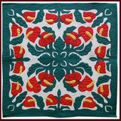 RED ANTHURIUM Classic Quilted Wall Hanging. Hand Made Traditional Hawaiian Quilt. Tropical Island Wall Decor
