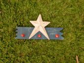 Red, White and Blue USA Flag Tiki Hanger/ Key Holder - Stars and Stripes Theme Art Patriotic Americana Decor