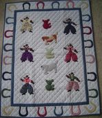 RODEO Hawaiian Baby / Lap Quilt. Cowboy Theme Nursery Decor. Tropical Infant Blanket. Gifts with aloha...