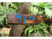 Rustic MEN Rest Room Sign.  Driftwood Restaurant Sign. Hawaiian Gifts with Aloha...