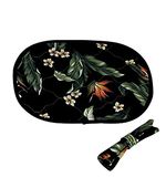 Set of 2 Black Set of 2  Quilted Placemats  with napkins. Quilt Black Bird of Paradise Print Placemat Set